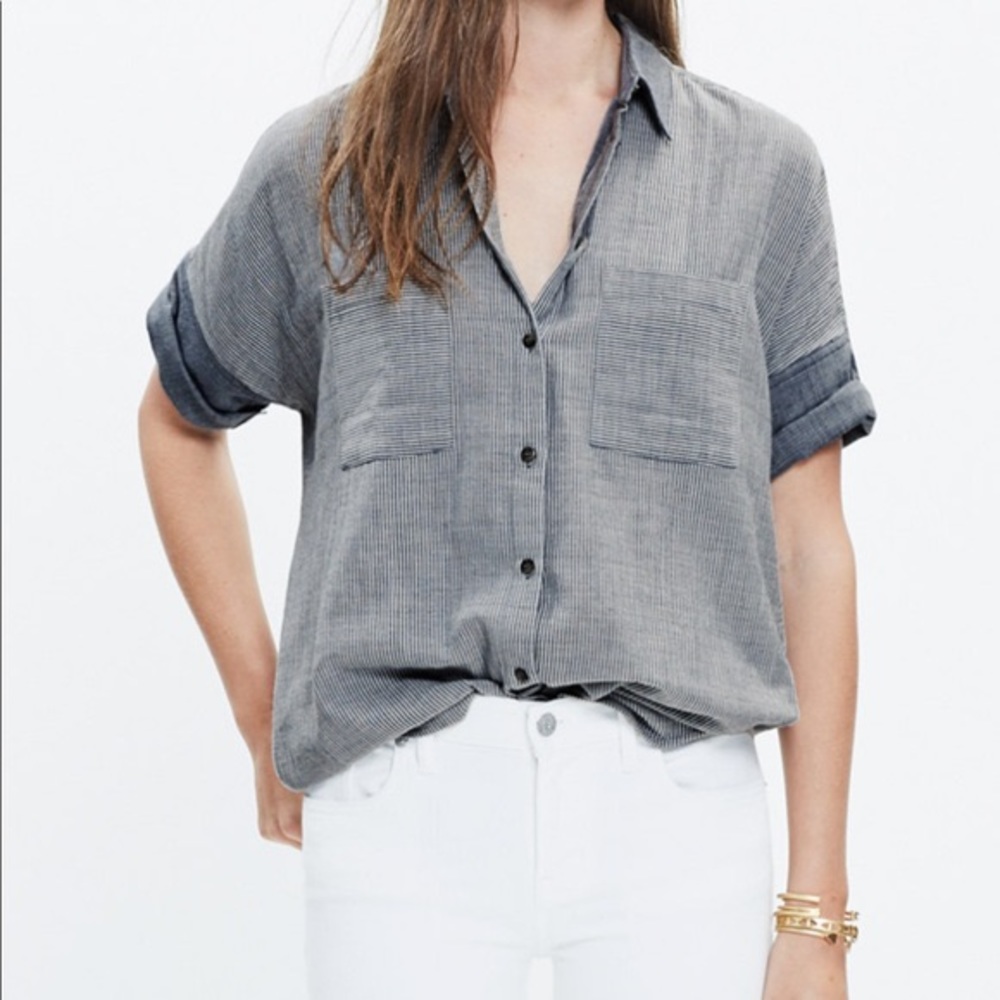 MADEWELL Courier Shirt in Chambray Lilydale Stripe